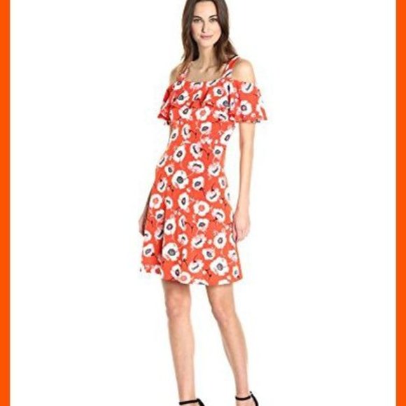 Adrianna Papell Dresses & Skirts - NEW Adrianna Papell  Floral Cold Shoulder Dress S